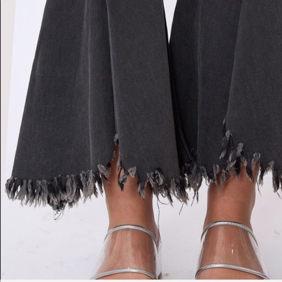 Charcoal Ultra Flared Denim Jeans - Picture 2 of 8